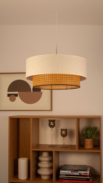 Pendelleuchte Wiener Geflecht Weiß E27 Ø45 cm