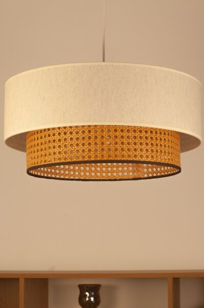 Pendelleuchte Wiener Geflecht Weiß E27 Ø45 cm