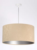 Hängelampe rund Weiß Beige Silber Retro...