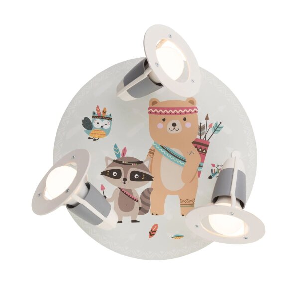 Kinderzimmerlampe Decke rund Ø 29 cm schwenkbar 3x E14 Tiere