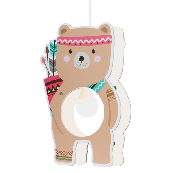 Kinderlampe Bär B: 25 cm Holz für E27 höhenverstellbar