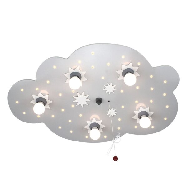 Wolkenlampe Decke mit Zugschalter B: 72 cm LED + E14