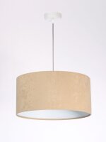 Pendelleuchte AYLMER Beige Wei&szlig; Retro rund Esstisch