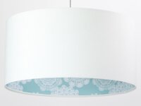 Pendelleuchte LEAH Wei&szlig; Blau Retro rund Esstisch