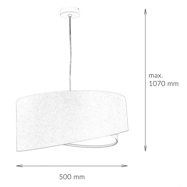 Hängeleuchte rund Groß Beige Weiß Ø50cm Esstisch