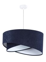 Pendelleuchte Schirm Blau Wei&szlig; Stoff rund &Oslash;50cm