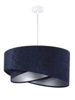 Pendelleuchte rund Wei&szlig; Dunkelblau Silber &Oslash;50cm