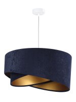 H&auml;ngeleuchte Dunkelblau Gold &Oslash;50cm Stoff rund