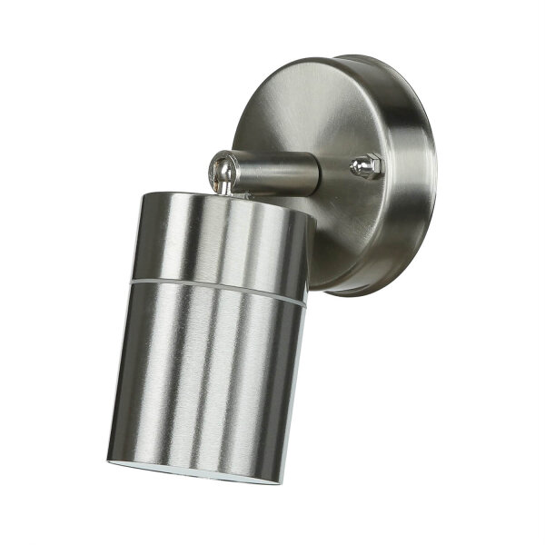 Spot Lampe außen Edelstahl IP44 GU10 Haus Wand COLLINS