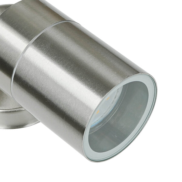 Spot Lampe außen Edelstahl IP44 GU10 Haus Wand COLLINS