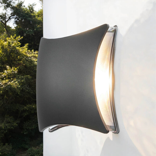 LED Wandlampe außen Schwarz Modern B: 20 cm