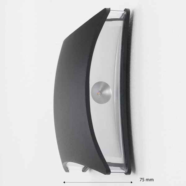 LED Wandlampe außen Schwarz Modern B: 20 cm