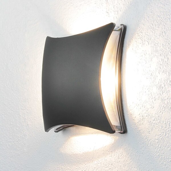LED Wandlampe außen Schwarz Modern B: 20 cm