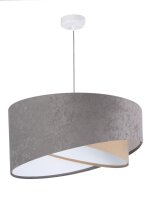 Pendelleuchte Gro&szlig;er Schirm Grau Beige Wei&szlig;...