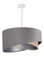 H&auml;ngeleuchte MARLON Grau Beige Silber rund