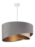 Pendelleuchte Grau Beige Gold &Oslash;50cm Stoff Esstisch