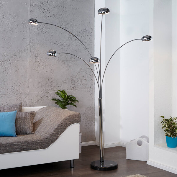 Retro Lampe Designerleuchte 200cm flexibel Silber