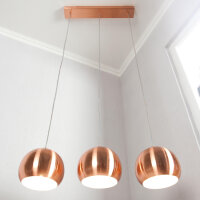 Glänzende Hängeleuchte Retro lang E27 Kupfer Optik