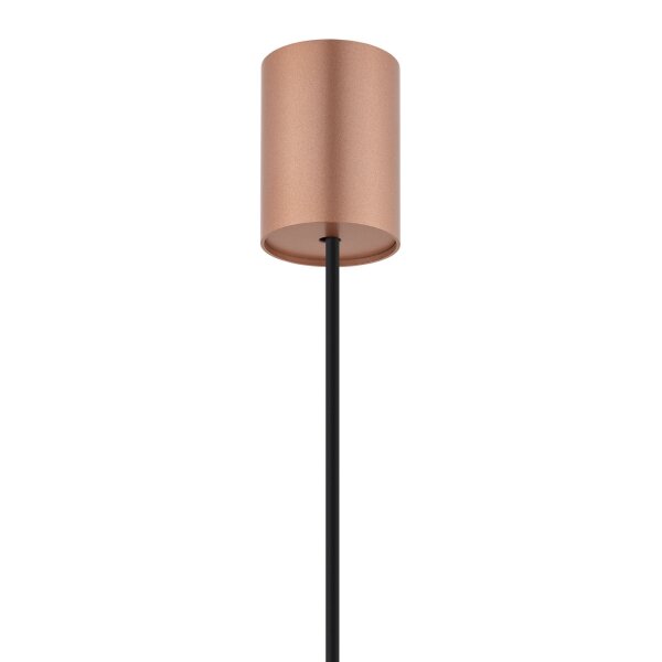 Schmale Hängeleuchte G9 Ø 2,5 cm in Kupfer matt Metall Modern