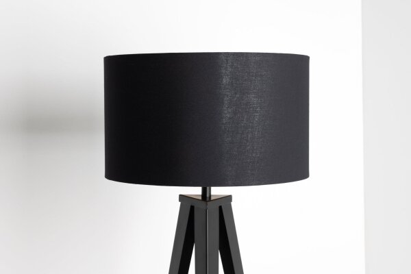Stoffschirm für Tischlampe Ø 40 cm rund in Schwarz Gold E27