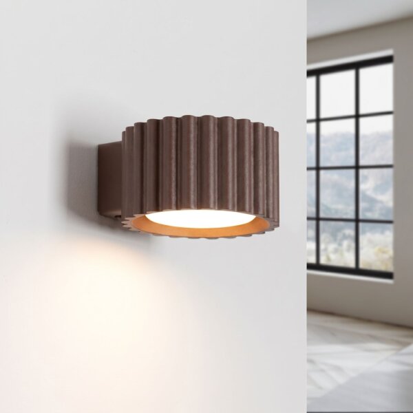 Wandlampe Aluminium Braun GX53 B:10 cm blendarm