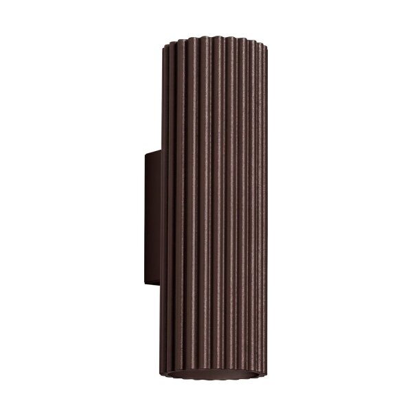 Wandlampe Up Down Aluminium Braun GU10 H:20 cm