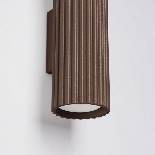Wandlampe Up Down Aluminium Braun GU10 H:20 cm