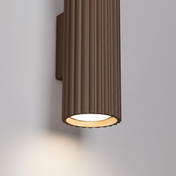 Wandlampe Up Down Aluminium Braun GU10 H:20 cm
