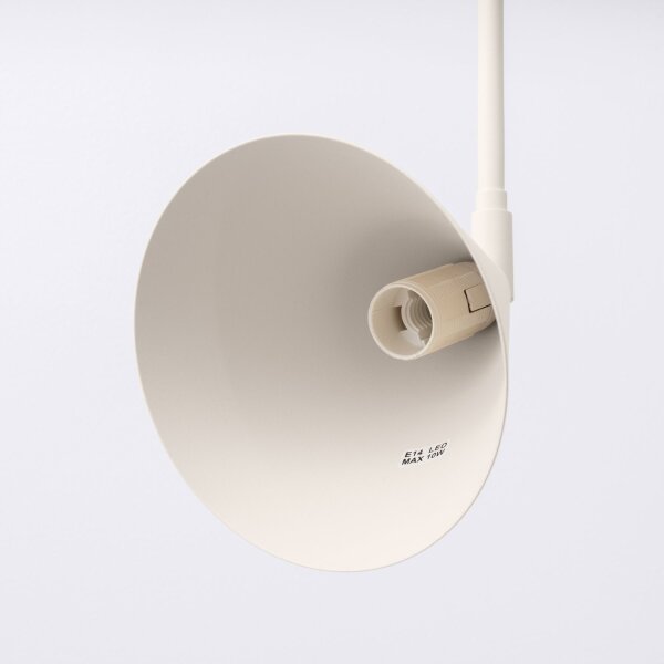 Wandleuchte mit Schalter Stahl Beige E14 H:30 cm