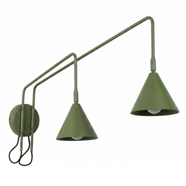 Wandlampe mit Schalter Stahl Olivgrün E14 H:30 cm