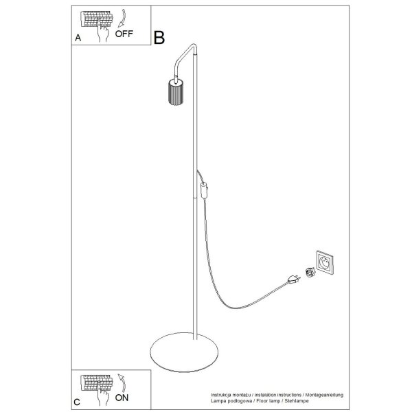 Stehleuchte schwenkbar Aluminium Schwarz GU10 H:160 cm