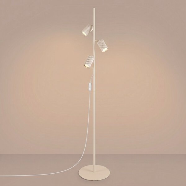 Stehlampe verstellbar Aluminium Beige GU10 H:155 cm