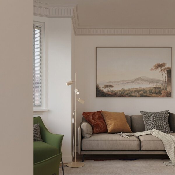 Stehlampe verstellbar Aluminium Beige GU10 H:155 cm