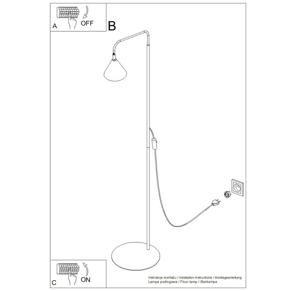 Stehlampe verstellbar Stahl Olivgrün E14 H:165 cm