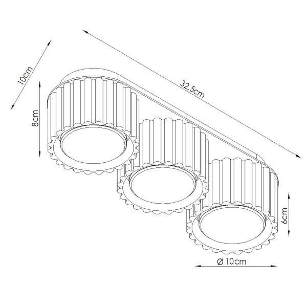 Deckenlampe 3-flammig Aluminium Pfirsich GX53 L:32,5 cm