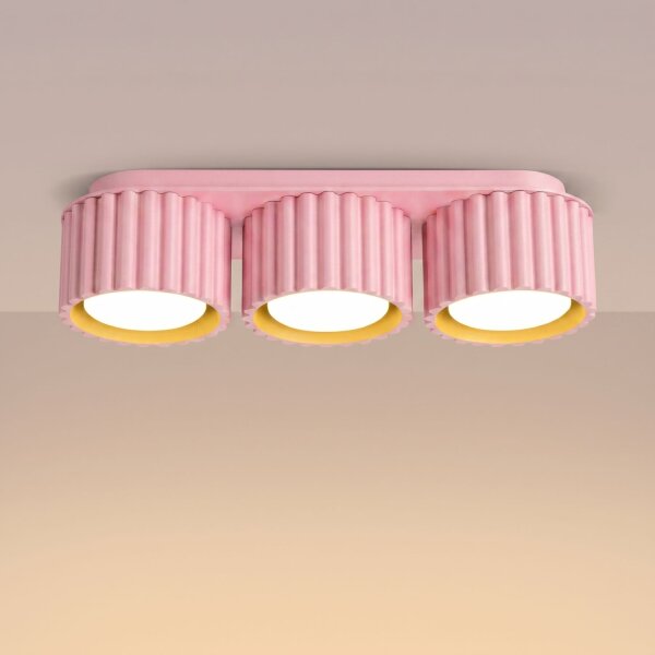 Deckenlampe 3-flammig Aluminium Rosa GX53 L:32,5 cm