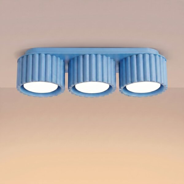 Deckenlampe 3-flammig Aluminium Hellblau GX53 L:32,5 cm