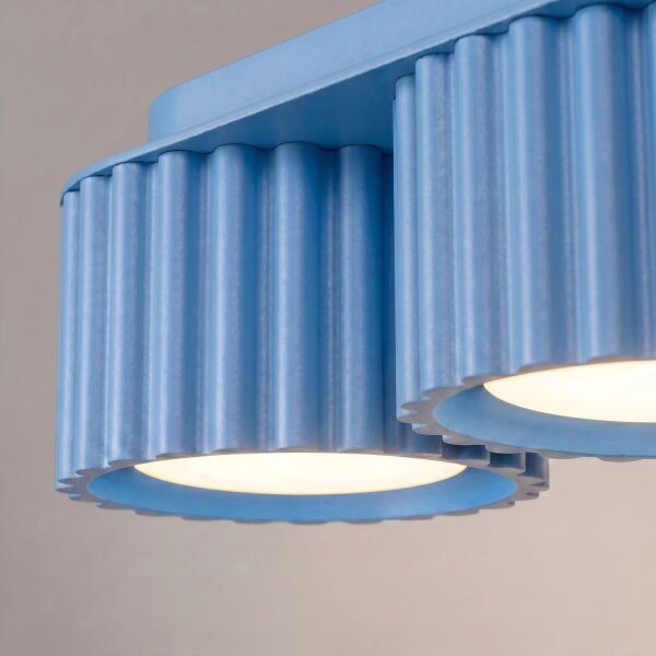 Deckenlampe 3-flammig Aluminium Hellblau GX53 L:32,5 cm