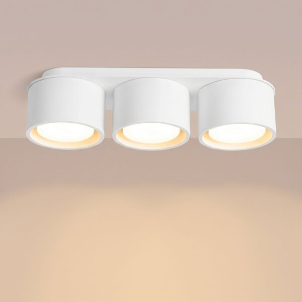 Deckenlampe 3-flammig Weiß GX53 L:32,4 cm modern
