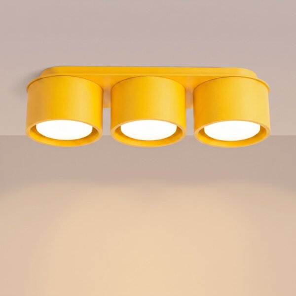 Deckenlampe 3-flammig Aluminium Gelb GX53 L:32,4 cm
