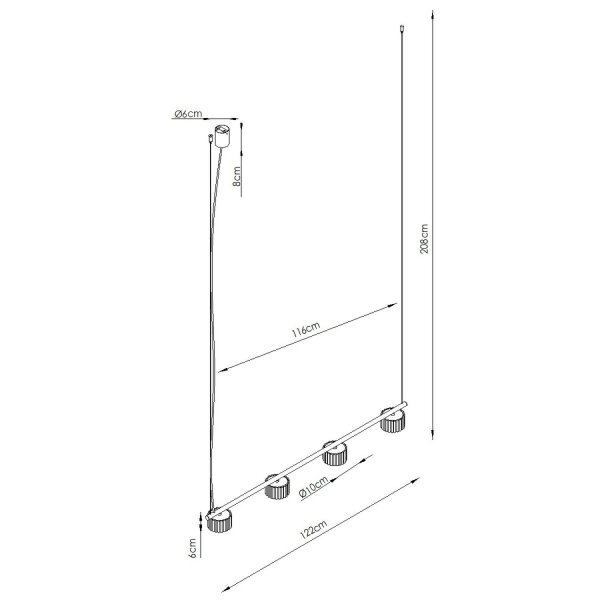 Pendelleuchte Aluminium GX53 4-flammig L:122 cm