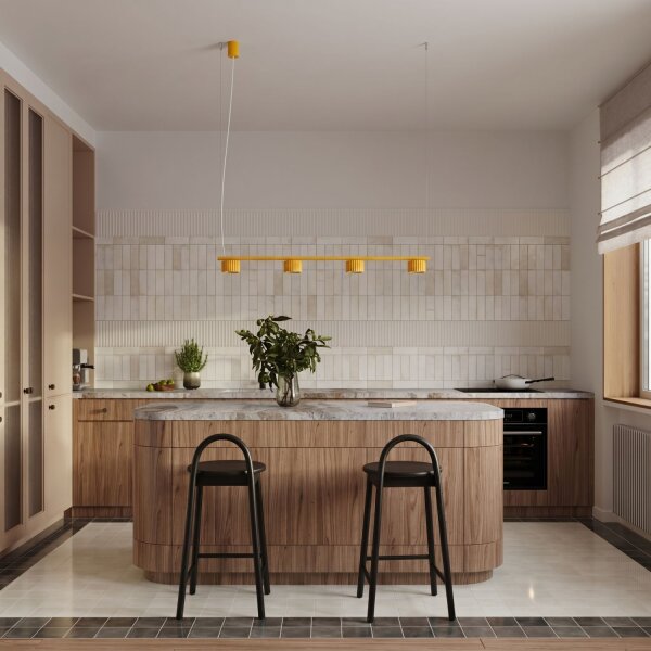 Pendelleuchte Aluminium Gelb GX53 L:122 cm modern