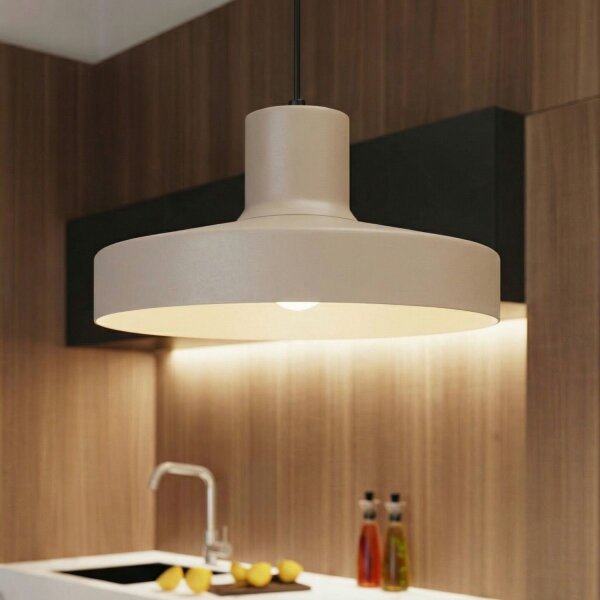 Pendelleuchte Stahl Taupe E27 Ø35 cm modern rund