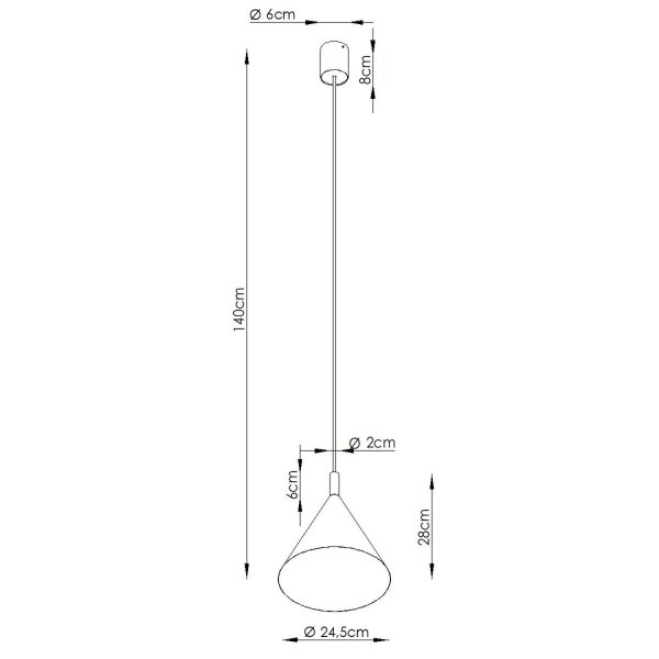 Hängelampe Stahl Weiß E27 Ø24,5 cm modern rund