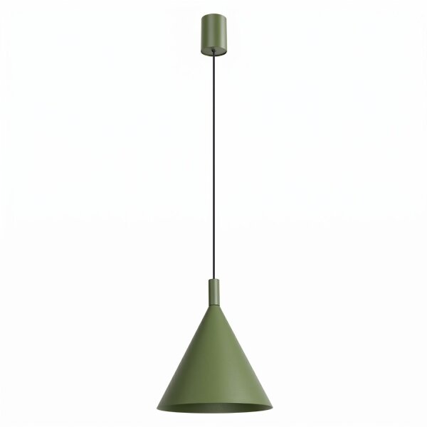Pendelleuchte Stahl Olivgrün E27 Ø24,5 cm rund