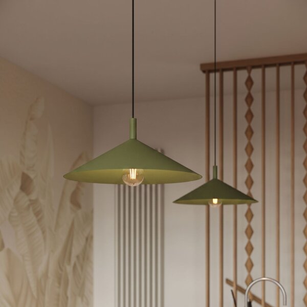 Pendelleuchte Stahl Olivgrün E27 Ø40 cm modern