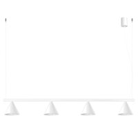 Pendelleuchte 4-flammig Stahl Wei&szlig; E14 L:122 cm
