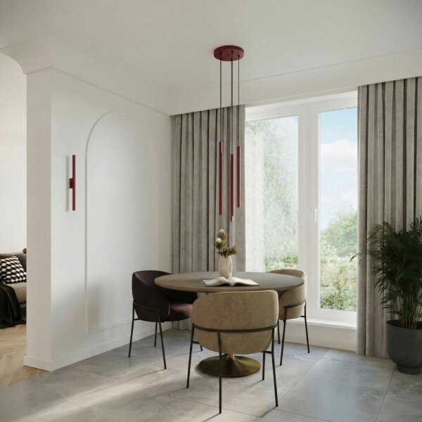 Pendelleuchte Stahl Burgund G9 Ø15 cm modern rund