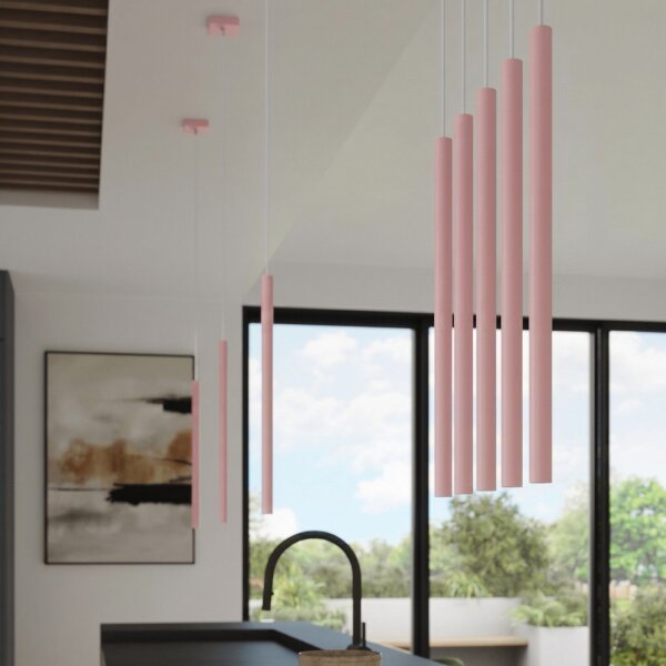 Pendelleuchte Stahl Rosa G9 Ø19,5 cm modern rund
