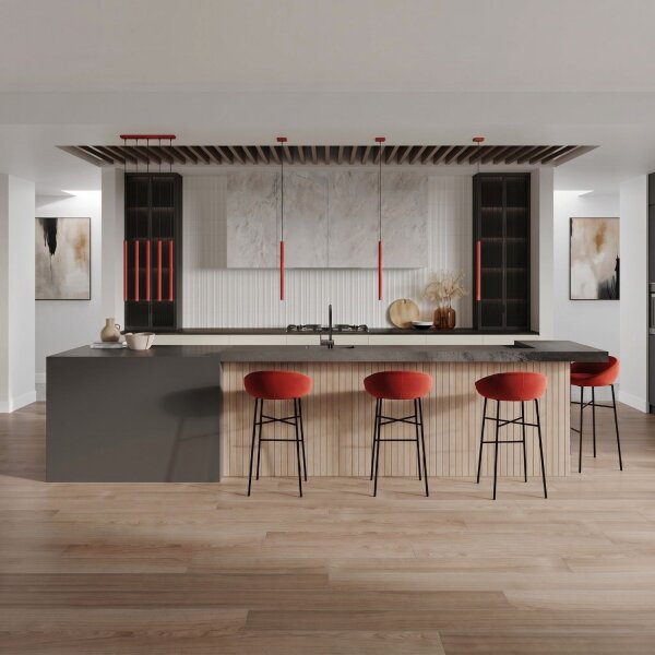 Pendelleuchte Stahl Rot G9 Ø19,5 cm modern rund